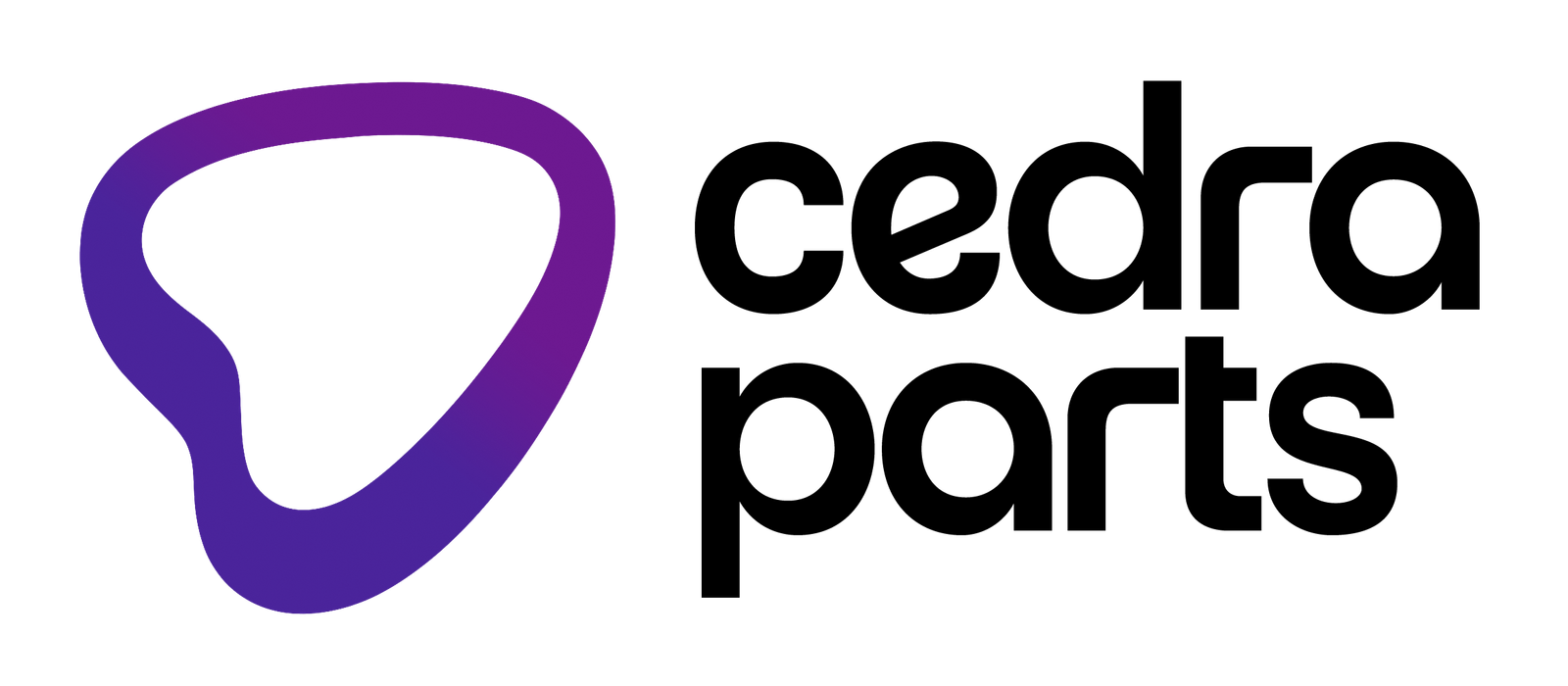 Cedra Parts - Logo - Gradient and Black Text